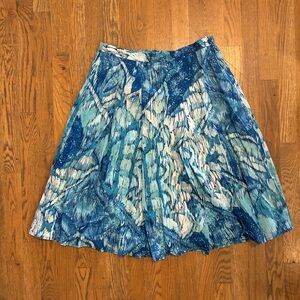 Chico’s Blue Pattern Boho Cotton Midi Skirt